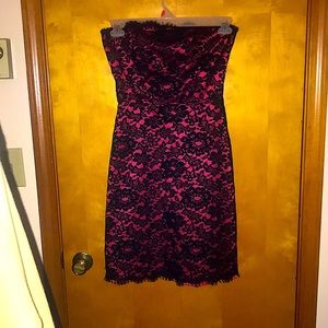 Dressy collections strapless small black and pink dress